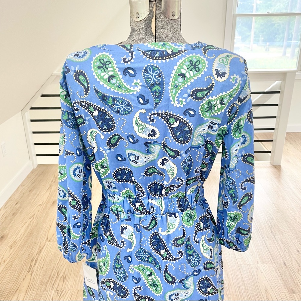 NWT S M L XL XXL Blue green and white bohemian colorful midi dress with pockets - Picture 10 of 10